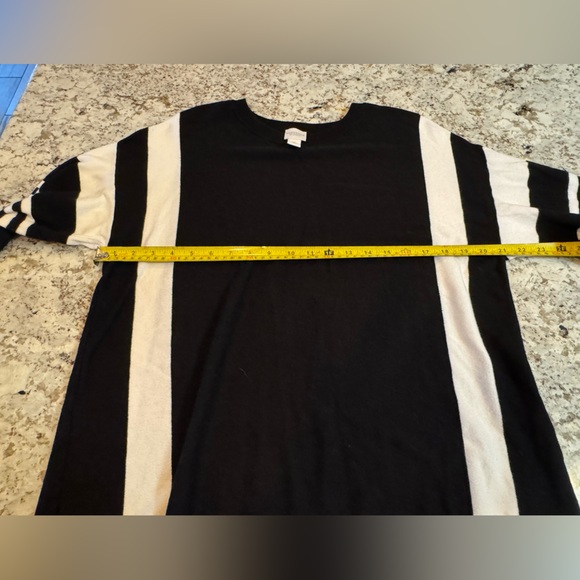 Chico's Black and White Crewneck Sweater - Picture 4 of 6